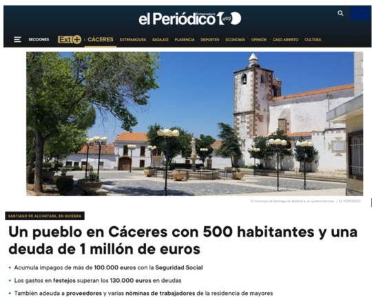 Portada noticia Periódico Extremadura